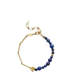 Deep Blue Beaded Chain Bracelet