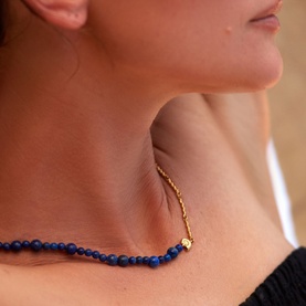 Deep Blue Beaded Necklace