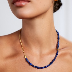 Deep Blue Beaded Necklace