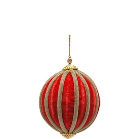 Velvet Ball Segments Tree Decoration 10cm