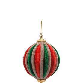 Velvet Ball Segments Tree Decoration 10cm