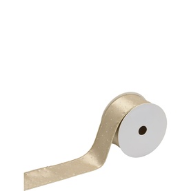 EDG Glitter Ribbon 6.3cm x 10m in gold, fabric ribbon on a roll with glitter finish, shown unrolled to display full width