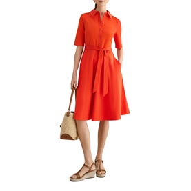 Loretta Belted Flared Dress