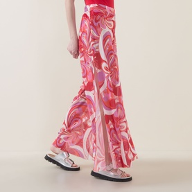South Beach Side Split Printed Trousers