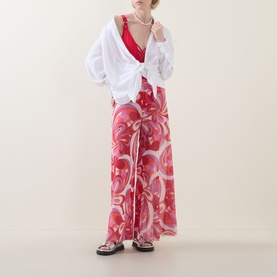 South Beach Side Split Printed Trousers