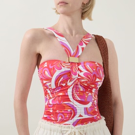 Selene Dolce Vita Print Ruched Swimsuit