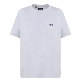 Rodd & Gunn The Gunn 2.0 T-Shirt in light grey cotton with crew neck, short sleeves, and embroidered pointer dog logo on chest.