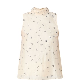 Iris Floral Tie Blouse