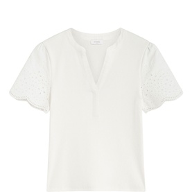 Daphne Broderie Ribbed Top