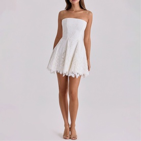 Jemima Strapless Broderie Mini Dress