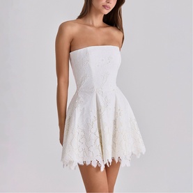 Jemima Strapless Broderie Mini Dress