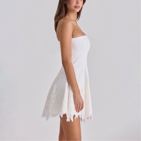 Jemima Strapless Broderie Mini Dress