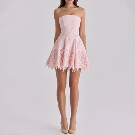 Jemima Strapless Broderie Mini Dress