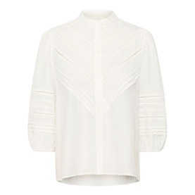 Liva Sheer Lace Chevron Blouse
