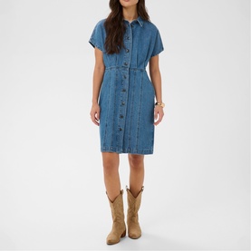 Valena Denim Mini Shirt Dress