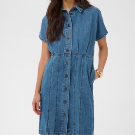 Valena Denim Mini Shirt Dress
