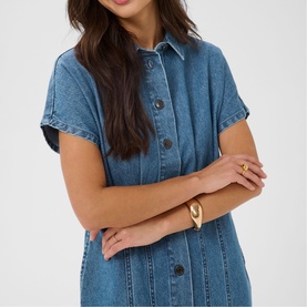 Valena Denim Mini Shirt Dress