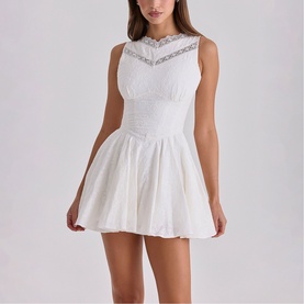 Scarlett Embroidered Lace Mini Dress
