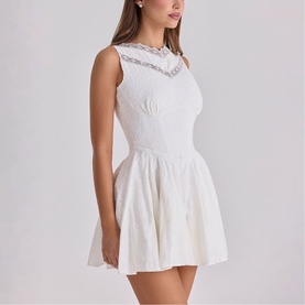 Scarlett Embroidered Lace Mini Dress