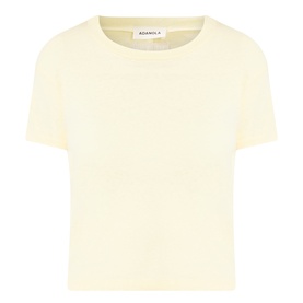 Adanola ButterCream cotton T-shirt, crew neck, short sleeves, cropped relaxed fit