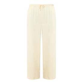 Adanola ButterCream wide-leg trousers with elasticated drawstring waist, 100% cotton, relaxed fit