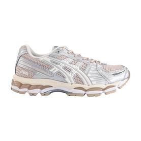 ASICS Gel-Kayano 14 trainer in blush pink and silver mesh upper with cream midsole and chunky rubber outsole