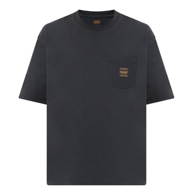 Levi's Workwear Pocket Logo T-Shirt in Jet Black, crew neck, dropped shoulders, chest patch pocket with logo badge, short sleeves