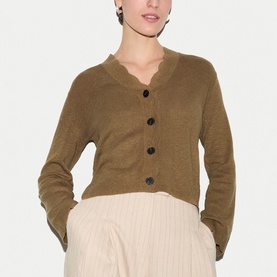 Scallop Trim Cardigan