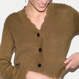 Scallop Trim Cardigan