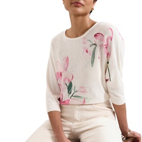 Lorelei Placement Floral Fine-Knit Sweater