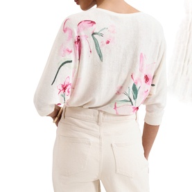 Lorelei Placement Floral Fine-Knit Sweater