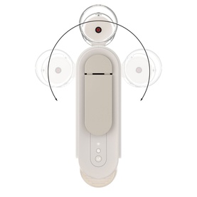Delonghi Nespresso Vertuo Up Pod Coffee Machine in white, overhead view showing pod capsule compartment and lid open