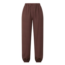 Posse Evie Polka Dot Trousers in Choc Vanilla, balloon-leg silhouette with elasticated waistband, cuffed hems and all-over polka dot print