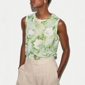 Sketch Rose Print Tank Top