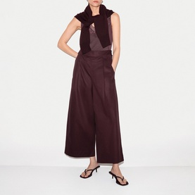 Front Pleat Wide Leg Trousers