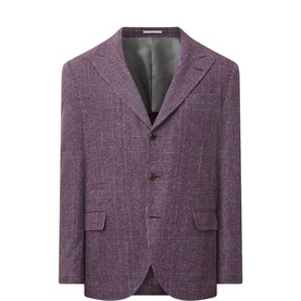 Overcheck Single-Breasted Blazer
