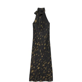 Beril Printed Neck Tie Slip Dress