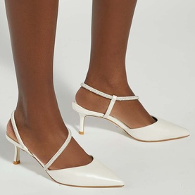 Ceremonial T-Bar Embellished Wedding Pumps