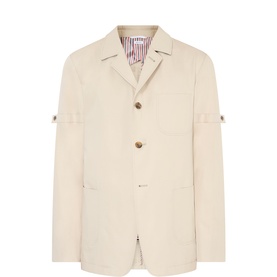 Button Tab Single-Breasted Blazer