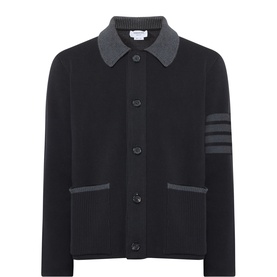 4-Bar Double-Faced Piqu&eacute; Cardigan