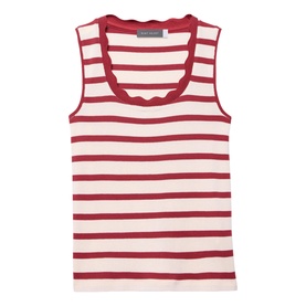 Scallop Trim Striped Tank Top