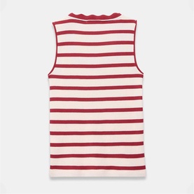 Scallop Trim Striped Tank Top
