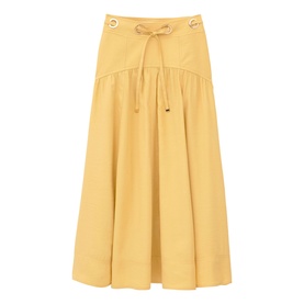 Donia Eyelet Flared Skirt