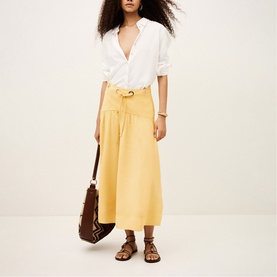 Donia Eyelet Flared Skirt