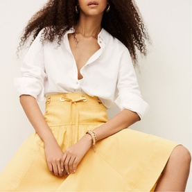 Donia Eyelet Flared Skirt
