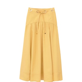 Donia Eyelet Flared Skirt