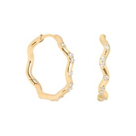 Scalloped Crystal Medium Hoops
