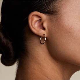 Scalloped Crystal Medium Hoops