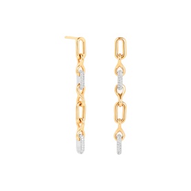 Pav&eacute; Chain Link Drop Studs