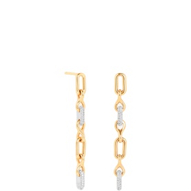 Pav&eacute; Chain Link Drop Studs